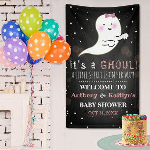 It's A Ghoul! Little Spirit Halloween Baby Shower Banner