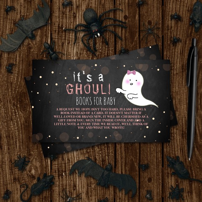 It's A Ghoul! Little Spirit Halloween Baby Shower Enclosure Card (Creator Uploaded)