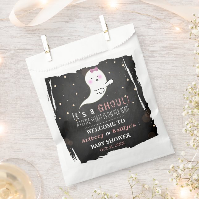 It's A Ghoul! Little Spirit Halloween Baby Shower Favour Bags (Clipped)