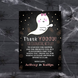It's A Ghoul! Little Spirit Halloween Baby Shower Thank You Card