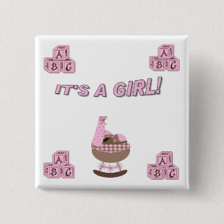 It's a girl 15 cm square badge