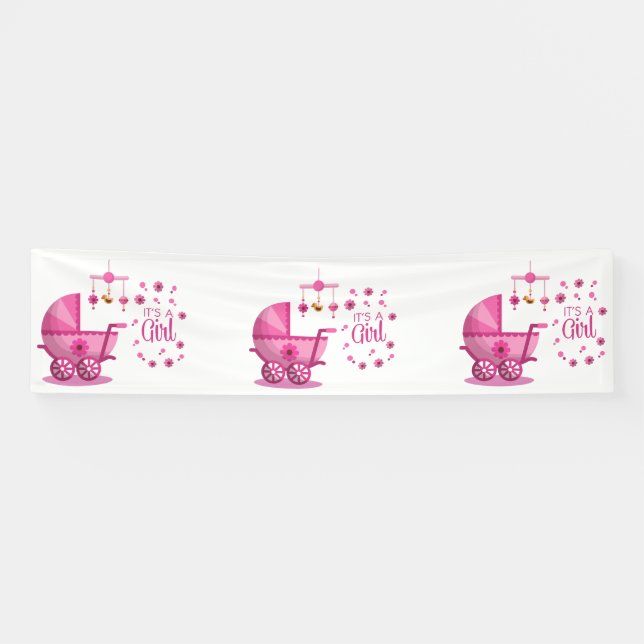 Its A Girl 2.5x10 Vinyl Banner (Horizontal)