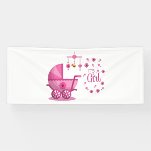 It's A Girl 2.5x6 Vinyl Banner