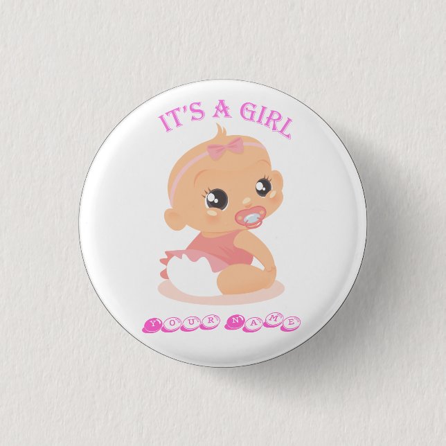 It's a Girl 3 Cm Round Badge (Front)