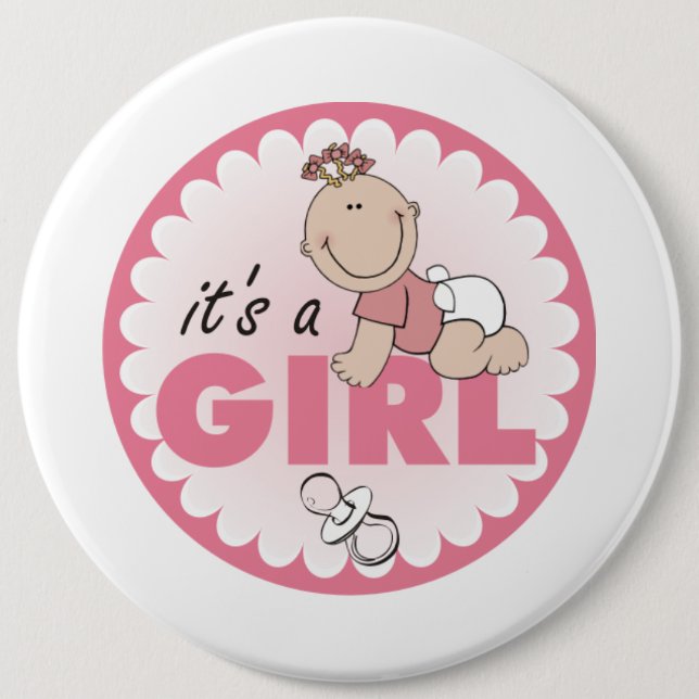 It's a Girl 6 Cm Round Badge (Front)