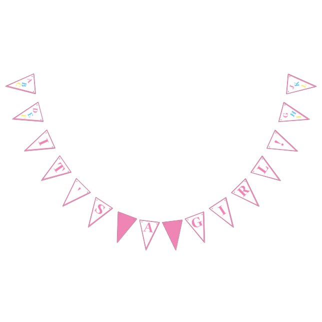 It's A Girl ABC Pastel Colours bunting banner (All)