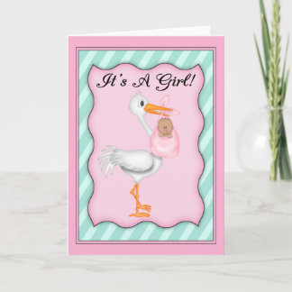 It's a Girl African American Baby Announcement