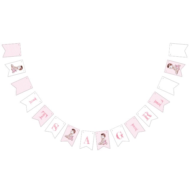 It's a Girl African American Baby Shower Banner (All)