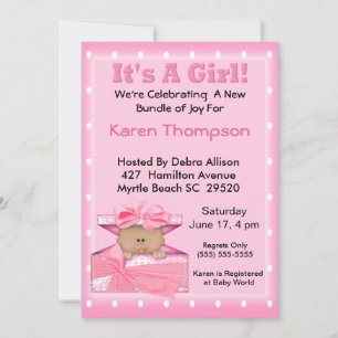 It's A Girl African American Baby Shower Invitation
