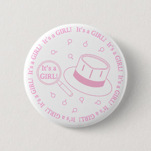It's a Girl! announcement 6 Cm Round Badge
