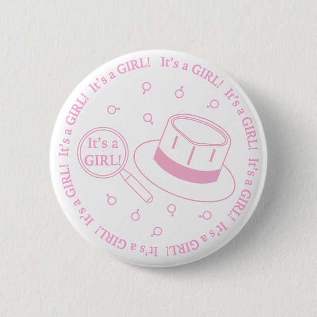 It's a Girl! announcement 6 Cm Round Badge (Front)