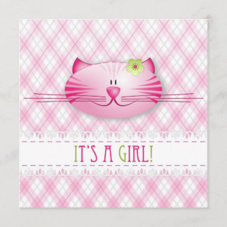 It's A Girl! Announcement card