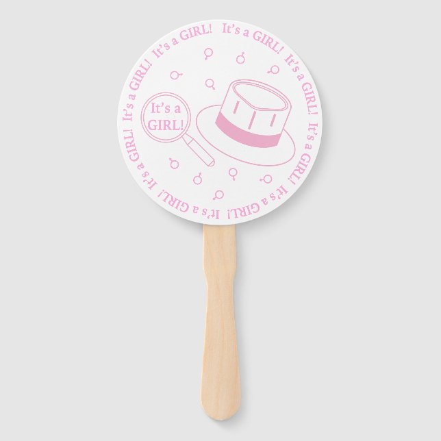 It's a Girl! announcement Hand Fan (Front)