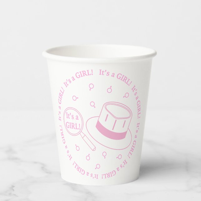 It's a Girl! announcement Paper Cups (Front)