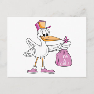 It's A Girl! Announcement Postcard