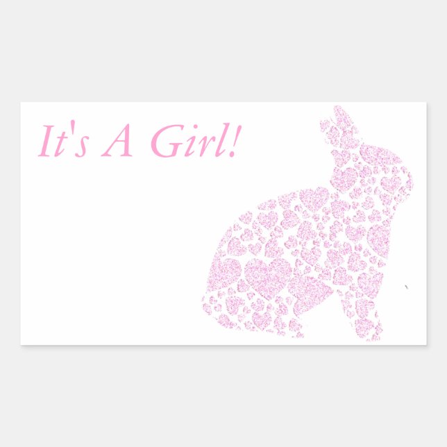 It's A Girl Announcement Sticker (Front)