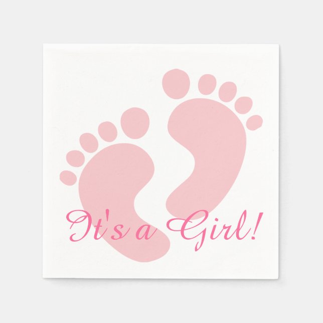 It's a Girl Baby Fee Announcement Paper Napkin Set (Front)
