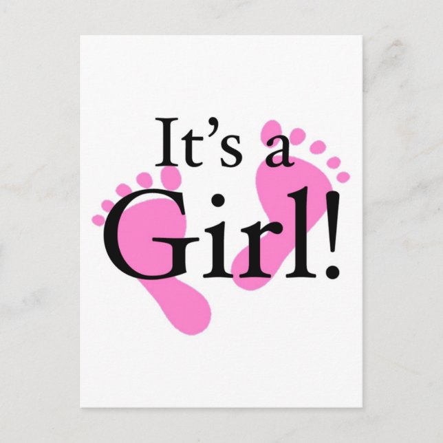 Its a Girl - Baby, Newborn, Baby Shower Invitation Postcard (Front)