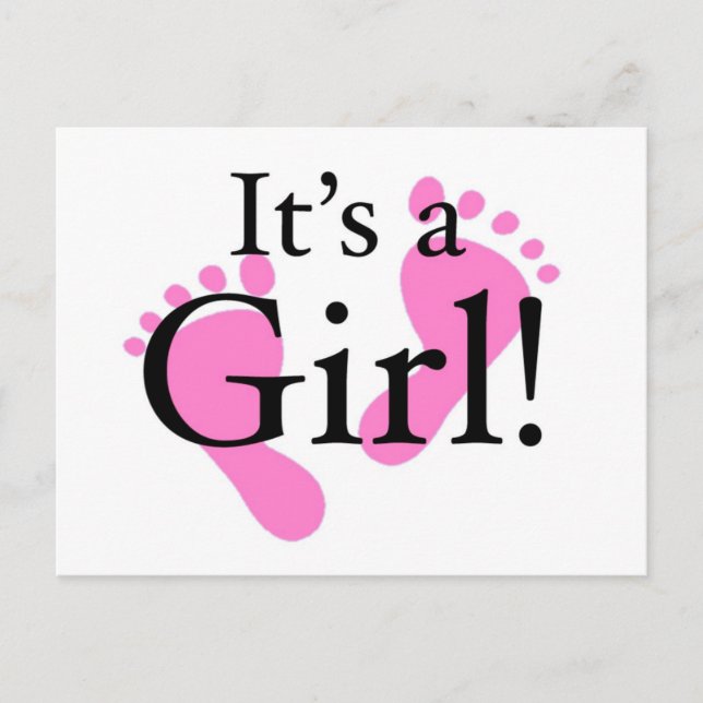 Its a Girl - Baby, Newborn, Baby Shower Invitation Postcard (Front)
