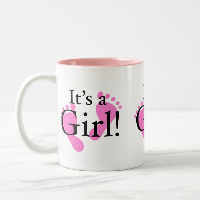 Its a Girl - Baby, Newborn, Baby Shower Two-Tone Coffee Mug (Left)