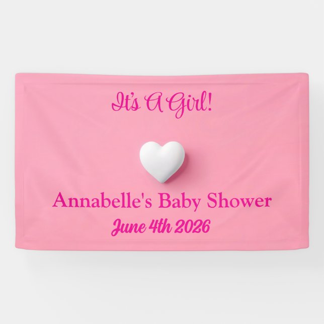 It's A Girl Baby Shower Banner (Horizontal)