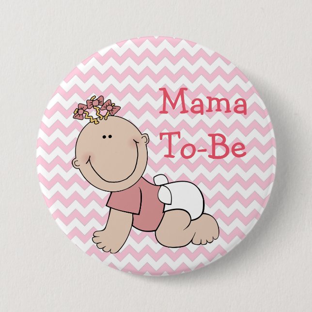 "It's a Girl" Baby Shower Button (Front)
