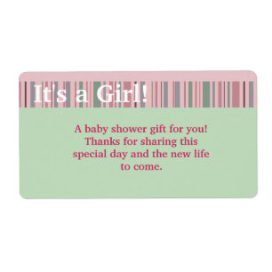 It's a girl, Baby Shower Favour Labels