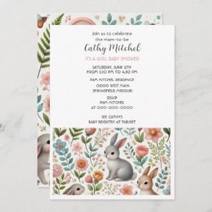 Its A Girl Baby Shower Floral Invitation