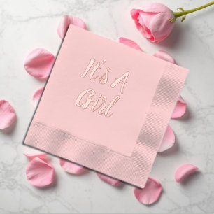 It's A Girl! Baby Shower Foil Stamped Napkins