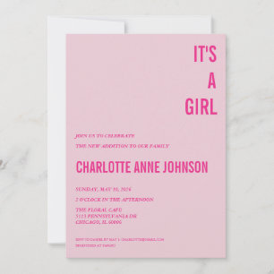 It's a GIRL Baby Shower Invitation