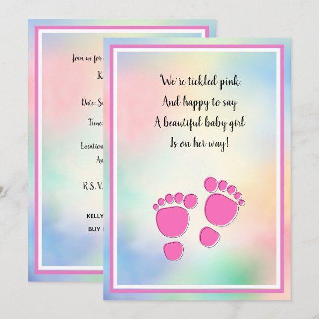 It's a Girl Baby Shower Invitations (Front/Back)