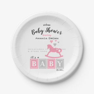 It's a Girl Baby Shower Paper Plate