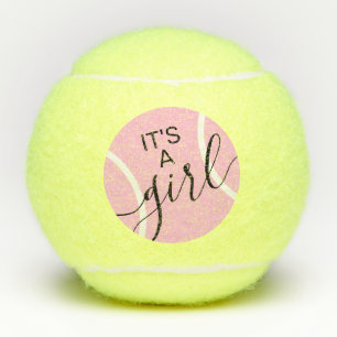 Its A Girl Baby Shower Pink Gender Reveal Tennis Balls