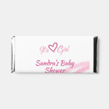 ITS A GIRL BABY SHOWER PINK RAINBOW PASTEL RETRO
