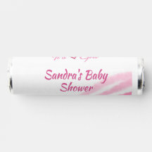 ITS A GIRL BABY SHOWER PINK RAINBOW PASTEL RETRO