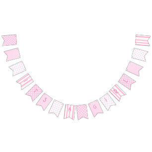 Its a Girl Baby Shower Pink Stripe and Dots Banner