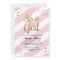 It's a Girl Baby Shower Pink Stripe Gold Invite