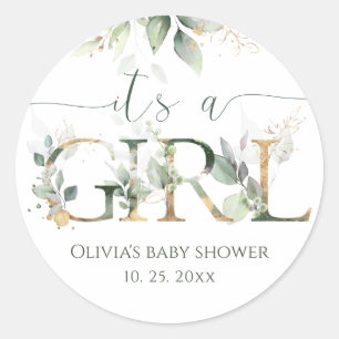 It's a Girl Baby Shower Stickers