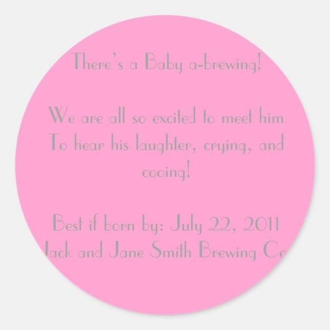 It's a Girl!  Baby shower tea party Classic Round Sticker (Front)