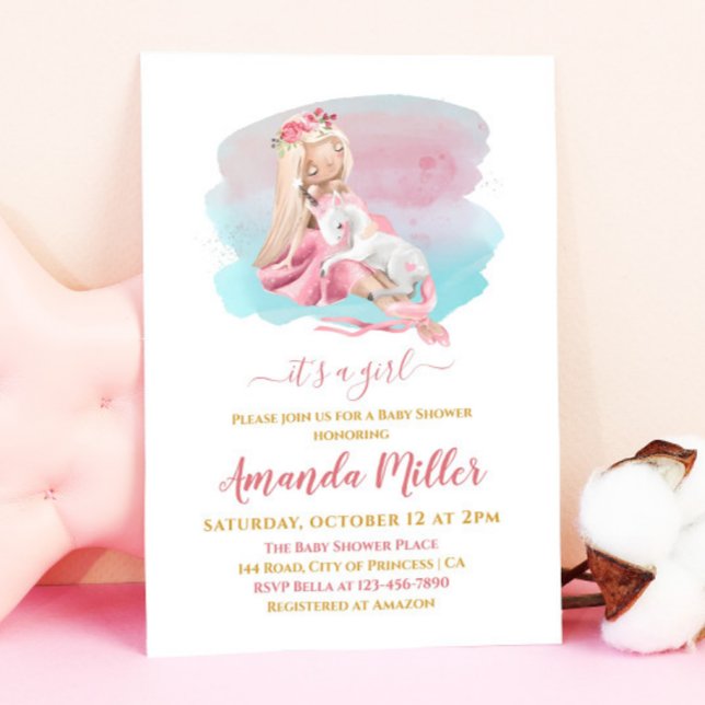 It's a Girl Beautiful Ballerina Baby Shower Invitation (Creator Uploaded)