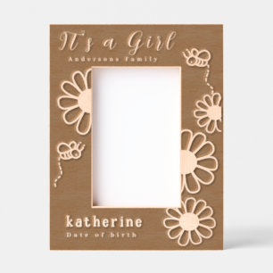 Its a Girl Bee Daisy Etched Frames