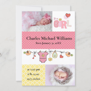 It's a Girl - Birth Announcement