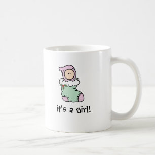 It's a Girl Birth Announcement Mug (light skin)