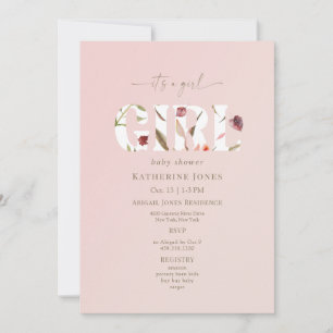 It's a Girl Blush Baby Shower Invitation