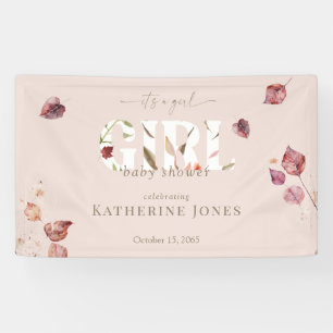 It's a Girl Blush Fall Baby Shower Banner