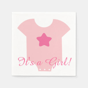 It's a Girl Bodysuit Announcement Paper Napkin Set