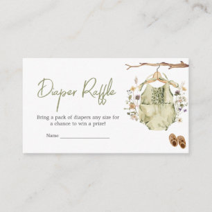 It's a Girl Boho Clothes Baby Shower Diaper Raffle Enclosure Card