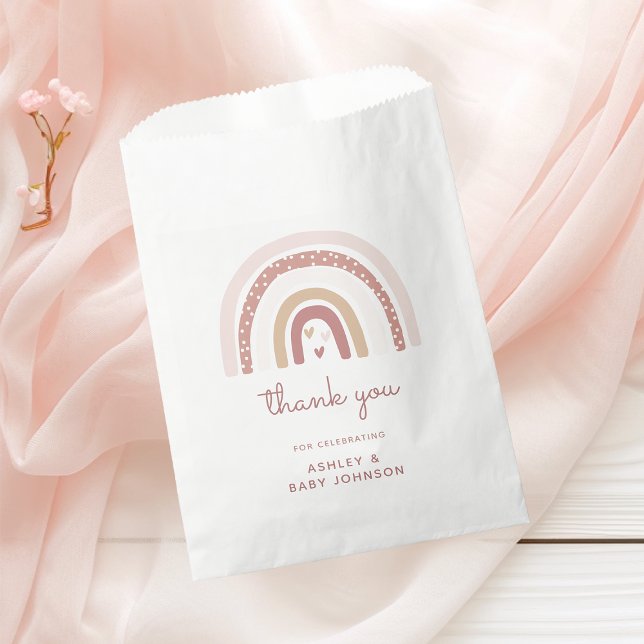 It's a Girl Boho Rainbow Baby Shower Thank You Favour Bags (Creator Uploaded)
