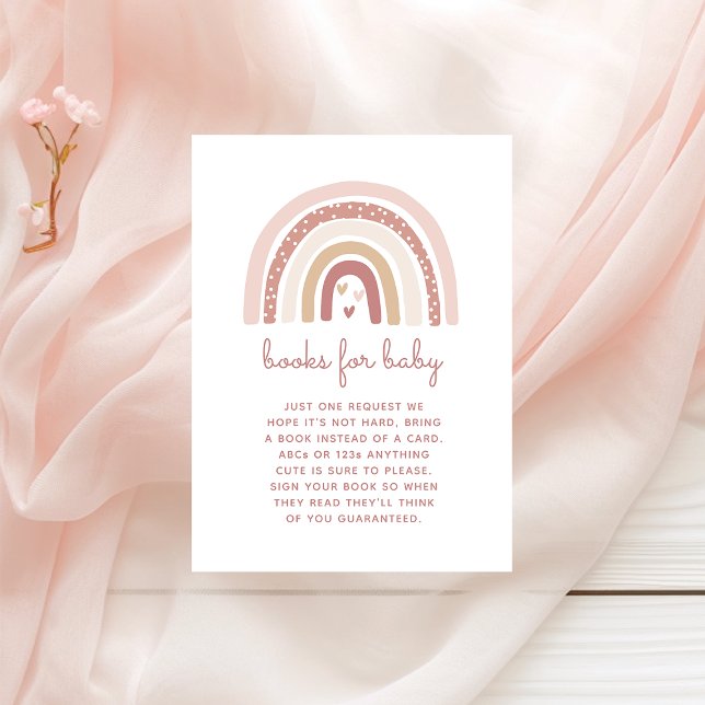 It's A Girl Boho Rainbow Books for Baby Enclosure Card (Creator Uploaded)