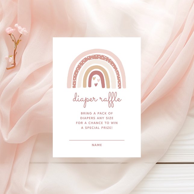 It's A Girl Boho Rainbow Diaper Raffle Enclosure Card (Creator Uploaded)